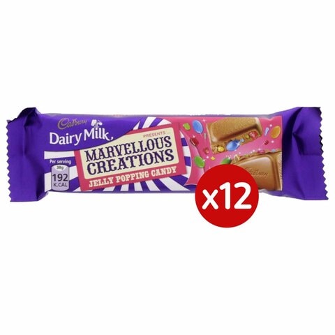 Buy Cadbury Dairy Milk Marvelous Creations Jelly Poppin gram Candy - 38  gram - 12 Pieces Online - Shop Food Cupboard on Carrefour Egypt