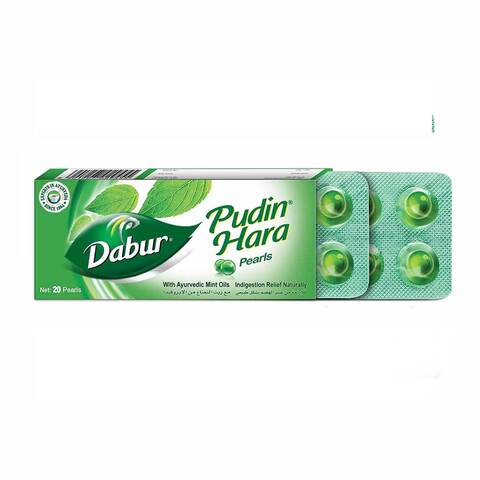 Dabur Pudin Hara Pearls with Ayurvedic Mint Oils 20 Capsules