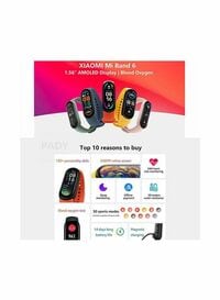 Xiaomi Mi Smart Band 6 - 1.56 Inch Full Touch Screen Sport Wristband Waterproof Magnetic Charge Global Version Black
