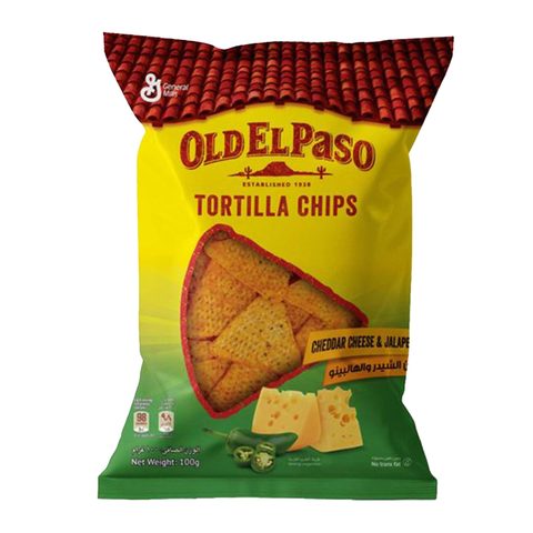 Old El Paso Cheddar Cheese And Jalapeno Flavour Tortilla Chips 100g