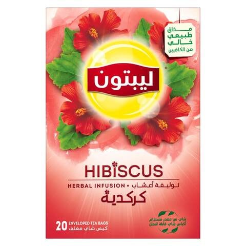 Buy Lipton Hibiscus Herbal Infusion 20 Tea Bags in UAE