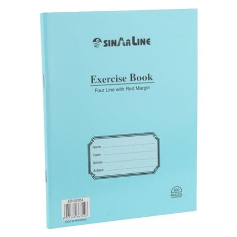 Sinarline Four Lined Exercise Book 100 Sheets Blue