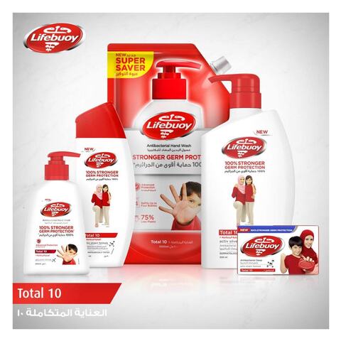 غسول اليدين وصابون سائل مضاد للبكتيريا، لنظافة اليد، توتال 10، 100٪ حماية أقوى من الجراثيم،* 200 مل