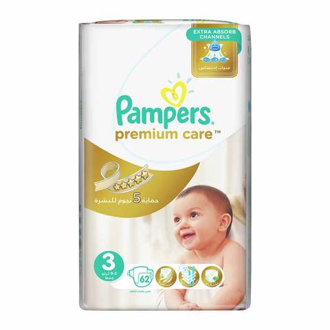 Pampers Premium Care Diapers Size 3 6-10 kg The Softest Diaper and the Best Skin Protection 62