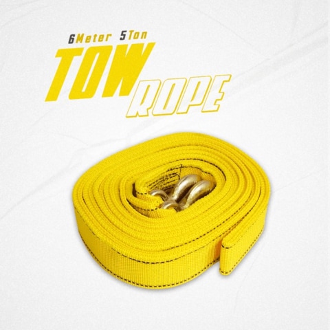 Buy Car Towing Rope 6 meter, 5 Ton Tow Rope With Tow Hooks, Heavy