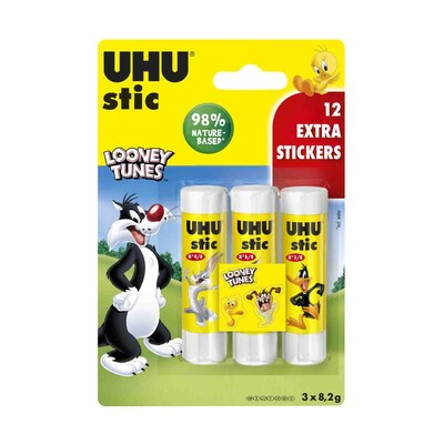 UHU Stick Glue Stick - 8.2g - Solvent Free - Mario Edition - Twin Pack