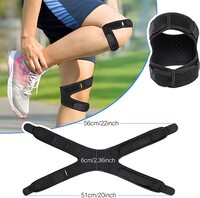Aiwanto 2 Pack Knee Strap Dual Knee Bands Adjustable Knee Brace Breathable Runners Knee Strap Sweat Absorbent Strap