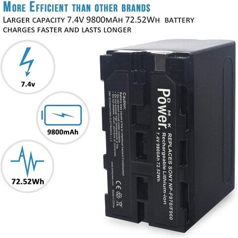 DMK Power NP-F970 (9800mAh) 8 packs batteries for LED Video Light and Monitor only (Not for Cameras)