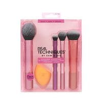 Real Techniques Everyday Essentials Makeup Brush Complete Face Set - Miracle Complexion Sponge, Expert Face, Blush, Setting And Deluxe Crease Brushes
