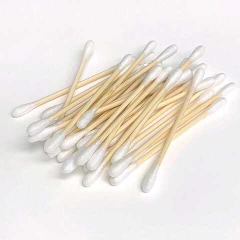 اشتري Generic 200 Pieces Wooden Cotton Swab, Double Tipped Cotton Swab Applicator في الامارات