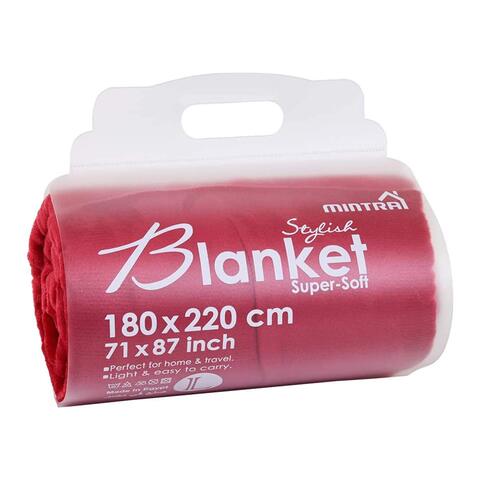 بطانية ميكروفايبر من مينترا - 220x180 سم - أحمر