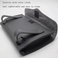 SHOWAY Car Visor Tissue Holder, PU Leather Napkin Cover, Paper Tissue Dispenser for Visor &amp; Backseat, Vehicle (Black)