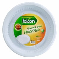 Falcon Round Plastic Plates White 26cm