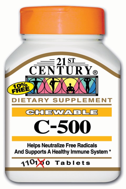 Buy 21st Century Vitamin C Orange Chewable 500mg 110 Tablets Online Shop Health Fitness On