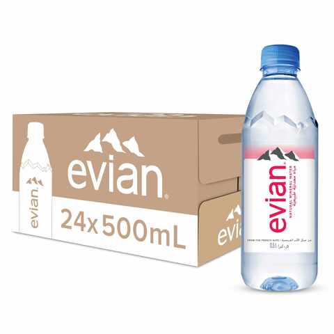 Evian Natural Mineral Water 500ml Pack of 24