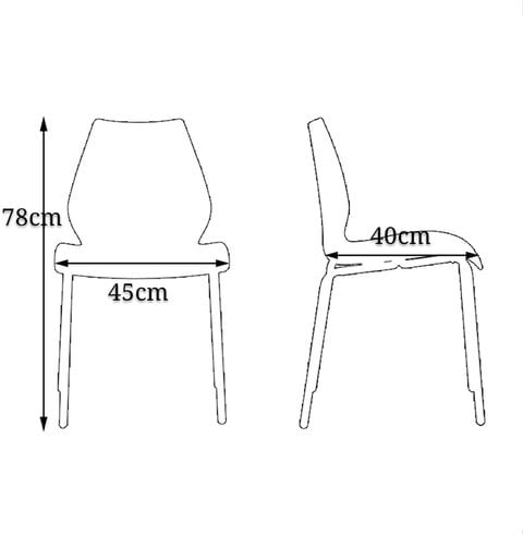LANNY Set of 2 Plastic Stackable Chair 036a WHITE Metal leg Outdoor/Indoor Outside/Inside Water/Sun Proof Fast Food Steel Party Restaurant Kitchen Events Office Conference Meeting Room Leisure Dining Furniture
