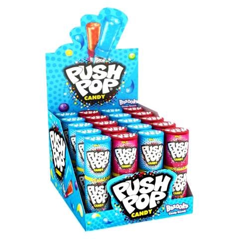 Bazooka Push Pop Blueberry And Cola Flavoured Candy 15g Pack of 20