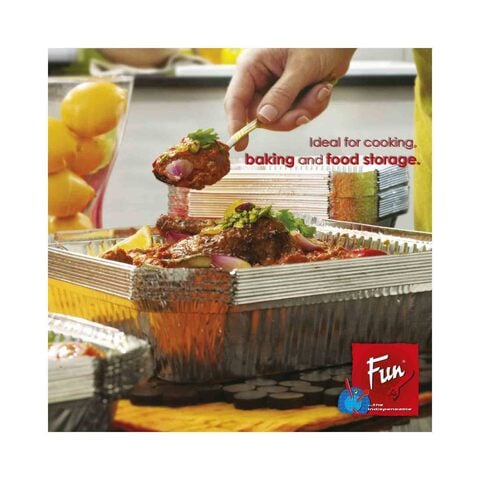 Fun Aluminium Food Container With Lid Silver 1.98L 10 PCS