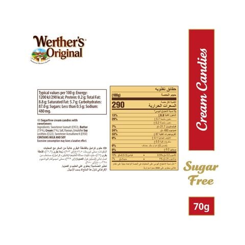 Storck Werther&#39;s Original Sugar Free Cream Candies 70g