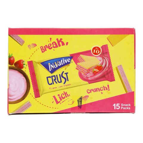 Innovative Crust Crispy Strawberry Wafers Snack Pack 15 pcs