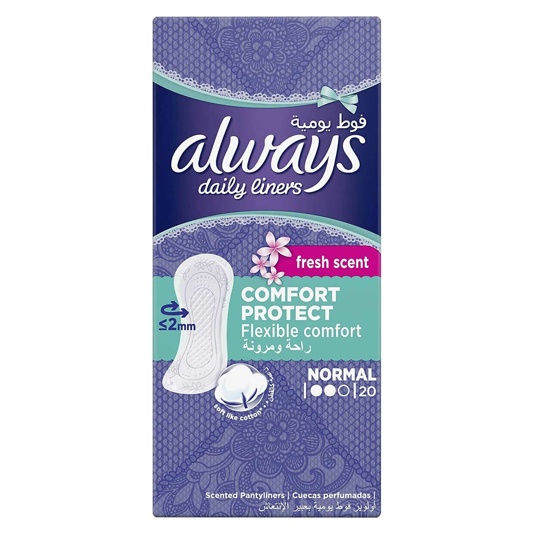Buy Always Daily Liners Comfort Protect Normal Fresh Scent 20 Count Online Shop Beauty