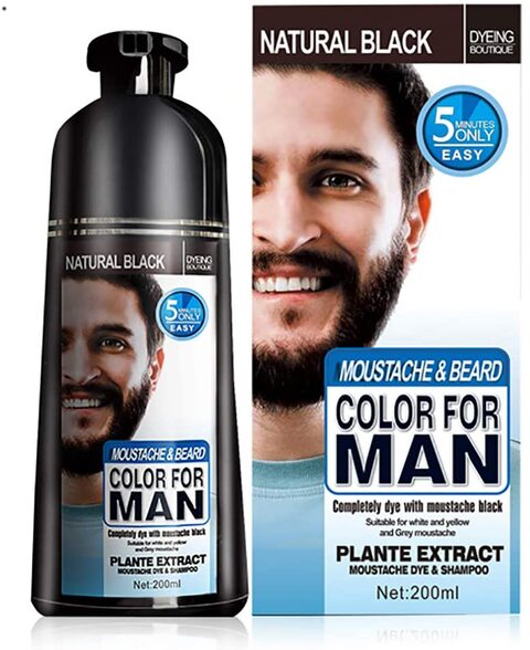 Black Beard Colouring Dye Shampoo for Men Multicolour 200ml