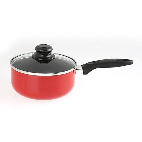 MyChoice Non-Stick Saucepan With Lid Red 18cm