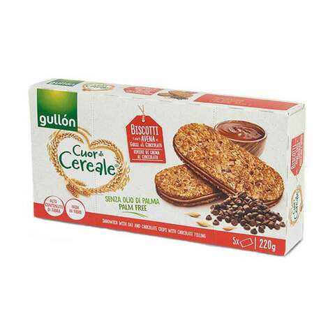 Buy Gullon Cuor Di Cereale Sandwich With Oat And Chocolate Chips 220g in Saudi Arabia