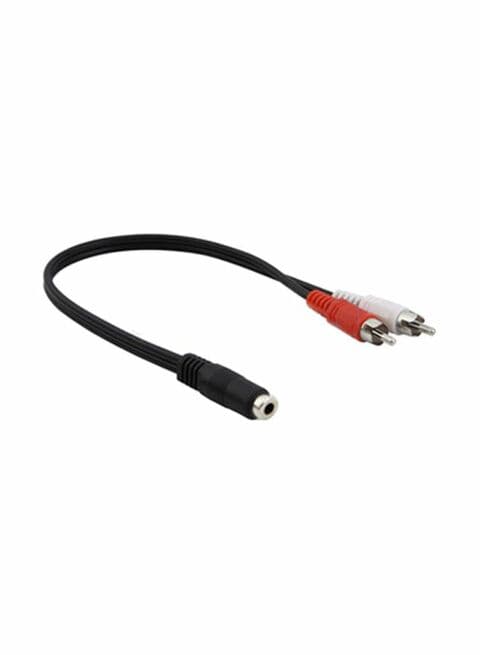 Generic 3.5mm Female To 2 Male RCA Plugs Cable Connectors 38centimeter Black/Red/White