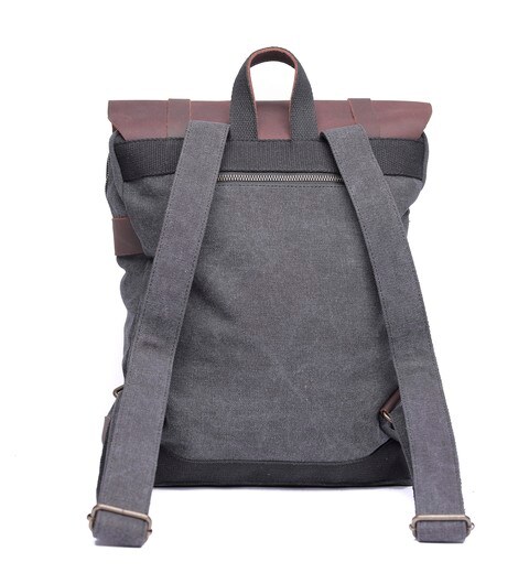 Para John Canvy Leather Canvas Backpack - Vintage Rucksack 16Oz&quot; Laptop Bag - Unisex Laptop Bag