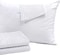 Hotel Linen Klub King Bed Sheet 3pcs Set , 100% Cotton 250Tc Sateen 1cm Stripe, Size: 260x280cm + 2pc Pillowcase 50x75cm , White