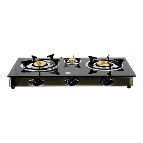 AFRA Japan Three Burner Gas Stove,  Compact Design, Tempered Glass, Easy-To-Clean, Heat Resistant, Shock Resistant, G-MARK, ESMA, ROHS, and CB Certified, 2 years warranty