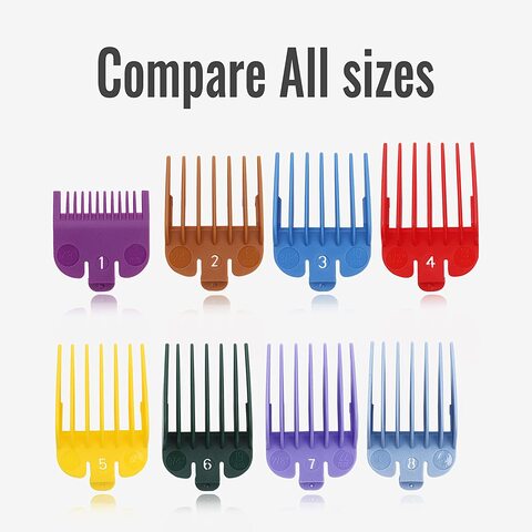 Afanso Professional Hair Clipper Guards, 8 Colors Coded Comb Attachment, Hair Clipper Guide Combs Cutting Guides/Combs #3170-400- 1/8&rdquo; To 1&rdquo;, Compatible With Most Wahl Clippers
