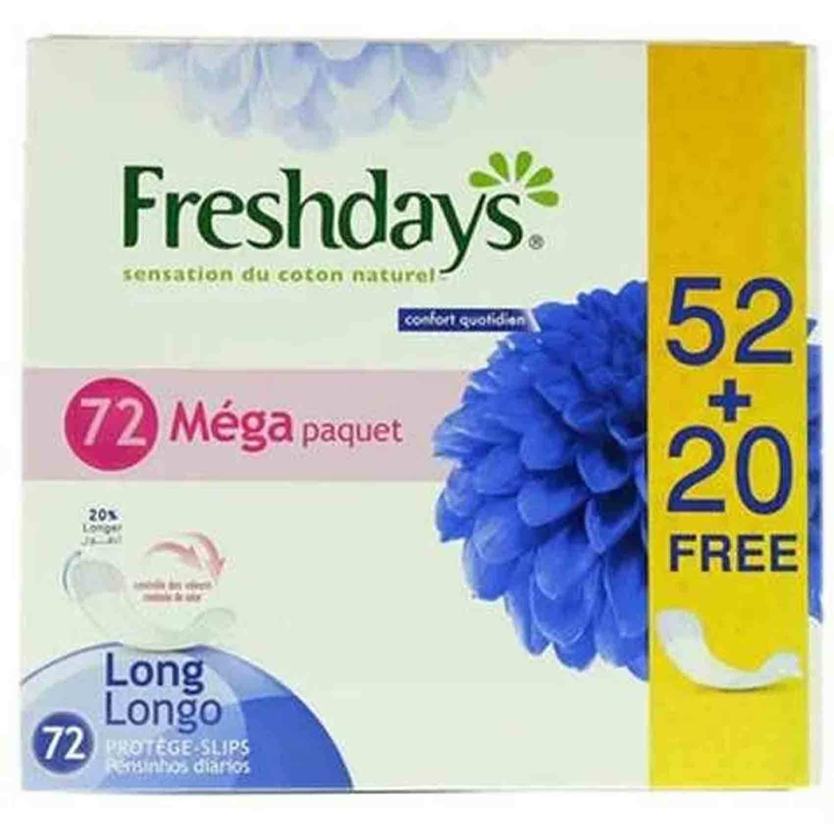 Buy Freshdays Pantyliner Daily Comfort Long 72 Pads Online Shop Beauty Personal Care On Carrefour Jordan
