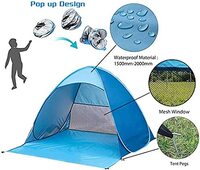 Beach Tent, Pop Up Beach Shade,UPF 50+Anti UV Automatic Sun Shelter Umbrella,for 2 Person with Carry Bag(Blue)