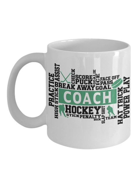 muGGyz World&#39;s Best Cheerleading Coach Printed Coffee Mug White/Black/Red 8x9.5x8centimeter