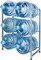 Doreen 5 Gallon Water Bottle Holder, 3-Tier Water Cooler Jug Rack for 6 Bottles Heavy Duty Detachable Kitchen Organization and Storage Shelf, White（GC976A)