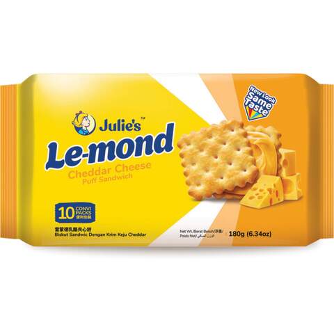 Julie&#39;s Le-Mond Puff Cheddar Cheese Cream Sandwich Biscuit 180g