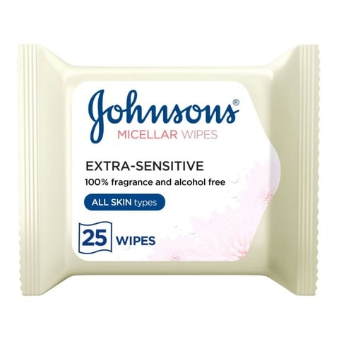 Johnson&#39;s Daily Essentials Extra-Sensitive Cleansing 25 Wipes