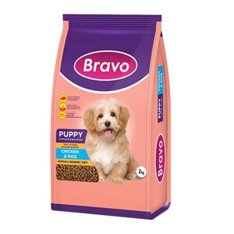 Bravo Chicken And Rice Flavour Puppy Food 2Kg