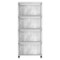 Cosmoplast Ceramic 4 Tiers Multipurpose Storage Cabinet With Wheels Grey