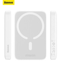 Baseus 10000 mAh MagSafe Power Bank 10000mAh 15W Wireless Portable Charger PD 20W With USB-C Port Fast Charging MagSafe Battery Pack for iPhone 15 Pro Max/iPhone 15/Plus/14/13/12 Series White White