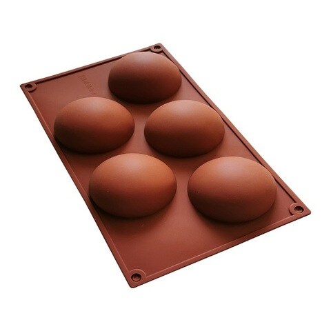 Frcolor Bestomz 6-Cavity Half Circle Silicone Mold for DIY Chocolate Desserts Ice Cream Bombes Cakes Soap Resin Items Making, Adult Unisex, Size: 29x17x3CM