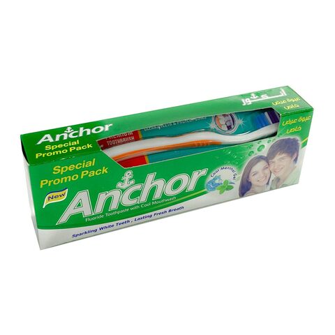 اشتري أنكور معجون أسنان  بالنعناع المنعش مع فرشاة أسنان 135 جرام في السعودية