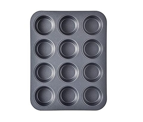 Generic Cake Bakeware Mould, Carbon Steel Muffin Pan, 12 Cavity Bakeware Non-Stick Cake Baking Pan, Mini Pie Pans, Carbon Steel Muffin Tray, Standard Baking Pan Mold For Oven Baking