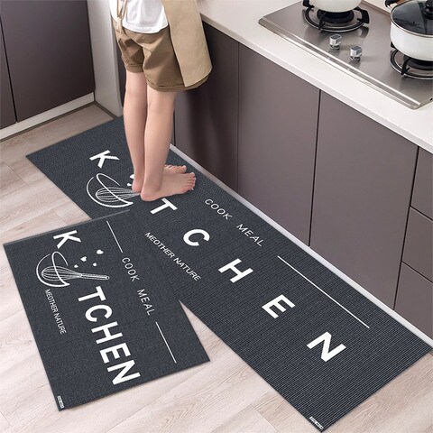 2PCS Set Kitchen Mats Absorbant Thick Non-Slip Washable, Area Rugs For Kitchen Floor Indoor Outdoor Entry Carpet With Beautiful Design (40&times;60CM And 40&times;120CM)