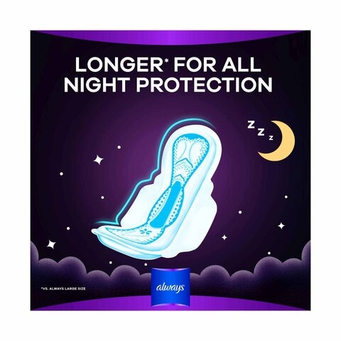 Always Maxi Thick Night Sanitary Pads With Wings White 24 count