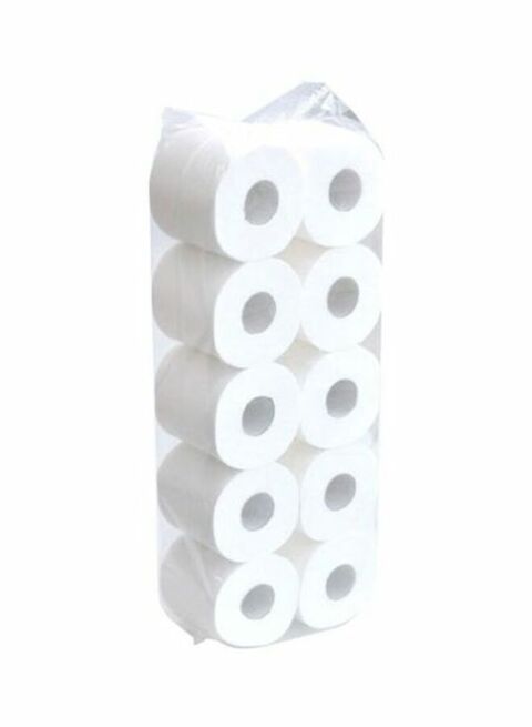 Marrkhor Pack Of 10 Tissue Roll Paper White