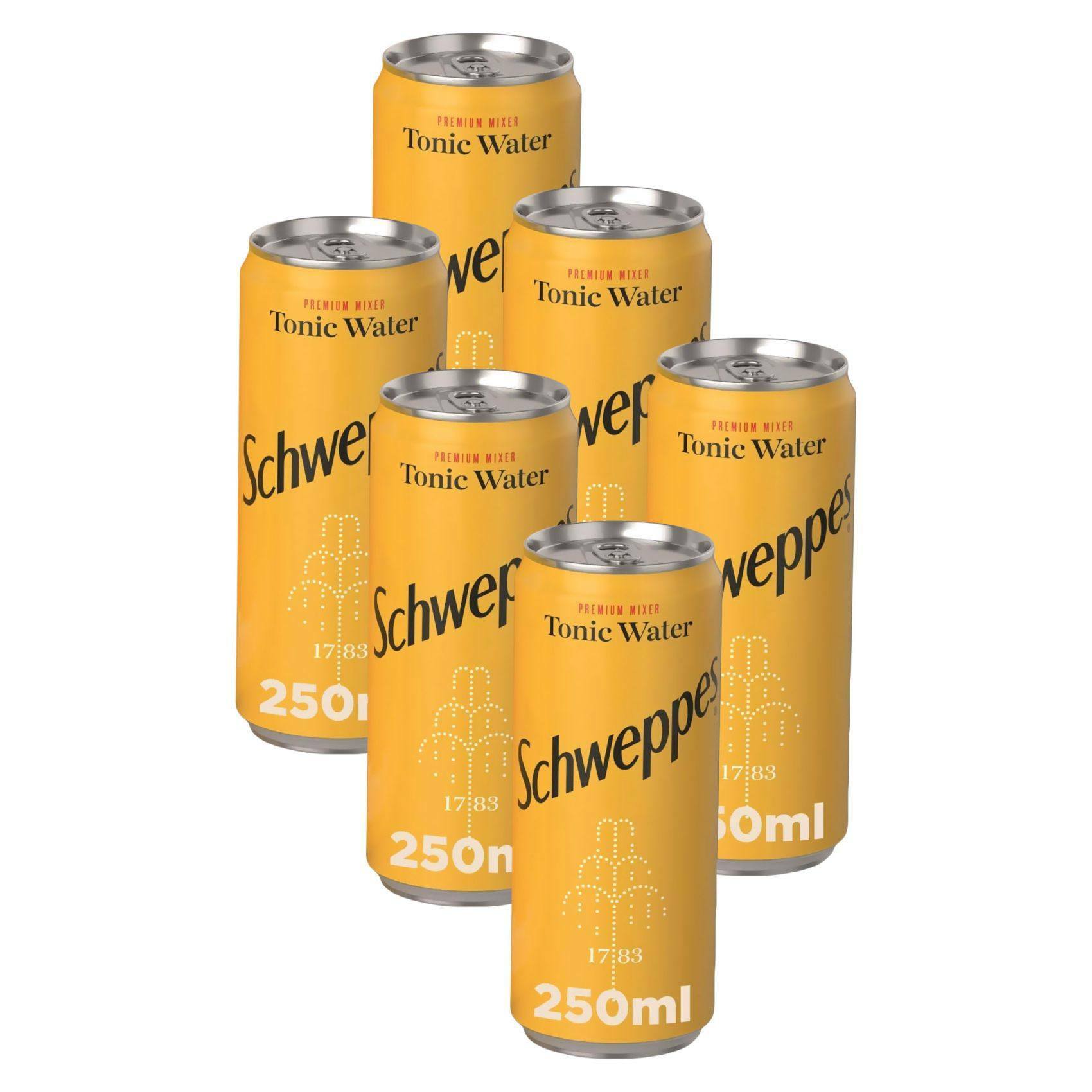 Buy Schweppes Tonic Water 250ml x6 Online Shop Beverages on Carrefour UAE