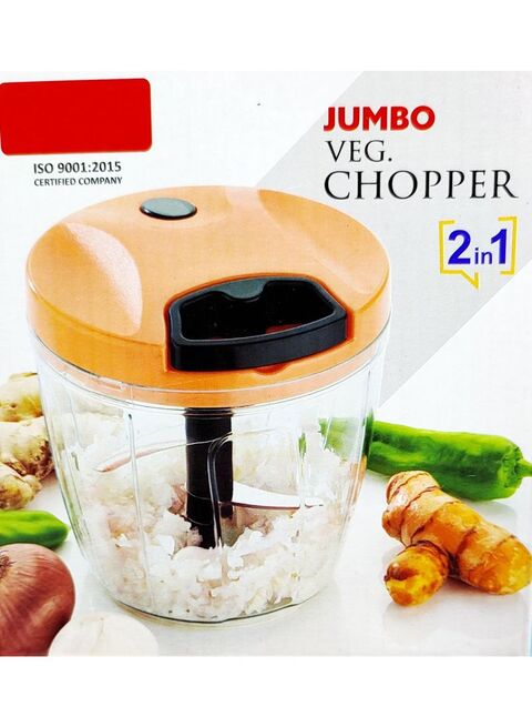 BCT Jumbo Manual Chopper &amp; Food Processor with Storage Lid   2 in 1   For Vegetables, Fruits, Eggs, Nuts etc.   With Rubber Non-Slip Base   900 ML